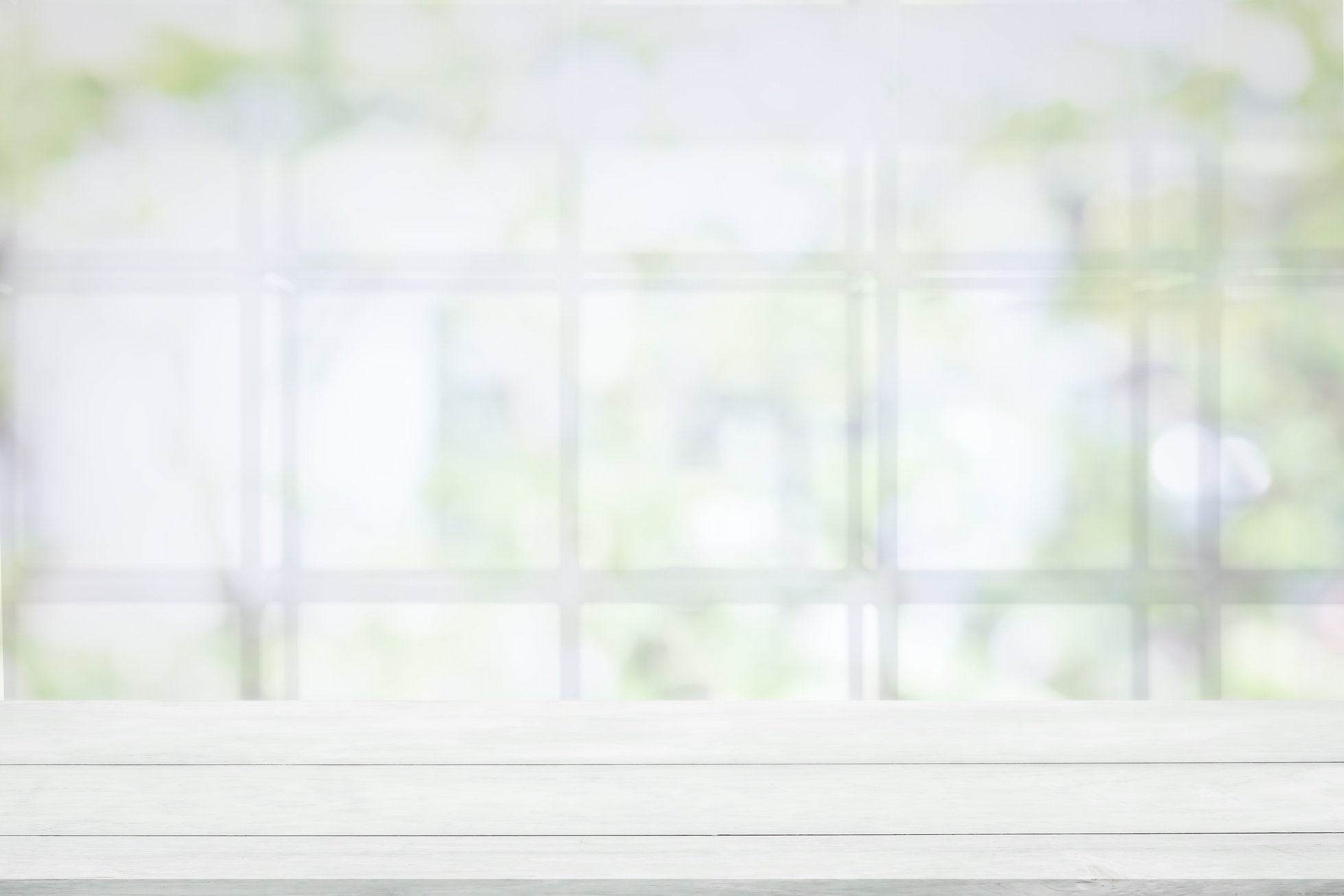 Empty Wooden Table with Blurred Background