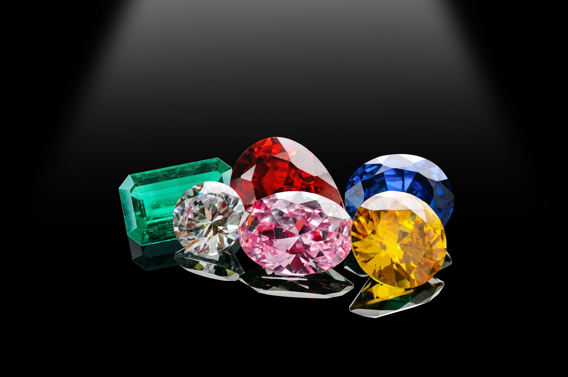 Natural Sapphire gemstone, Jewel or gems on black background